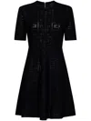 Givenchy Embossed Jacquard Fit-and-flare Dress In Black
