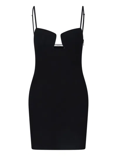 Givenchy Cutaway Mini Dress In Engineered Knit In Black