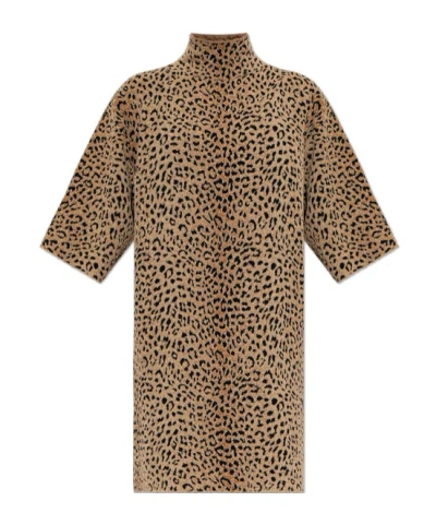 Givenchy Mini Dress In Leopard Jacquard In Beige