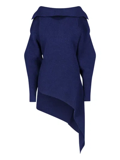 Givenchy Mini Dress In Wool And Cashmere In Blue