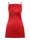 Givenchy Fitted Spaghetti Strap Silk Dress In Red In Red