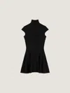 Givenchy Mini Dress With Flared Skirt In Wool Viscose In Black