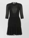 GIVENCHY MINI DRESS WITH RIBBED TEXTURE AND PLEATED SKIRT