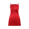 Givenchy Sliced Mini Dress In Satin In Red