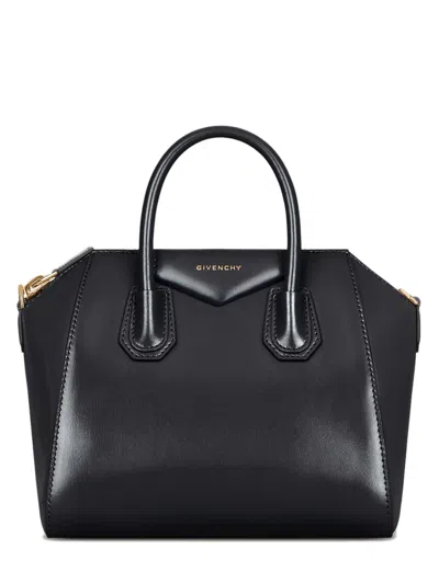 Givenchy Mini Elegance Leather Tote With Gold Accents - 28 Cm X 25 Cm X 15 Cm In Black