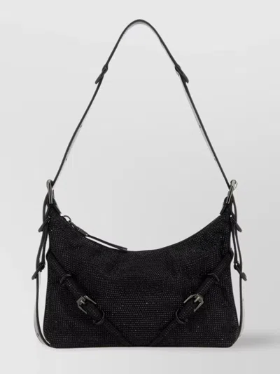 Givenchy Mini Fabric Shoulder Bag With Buckle Detail In Black