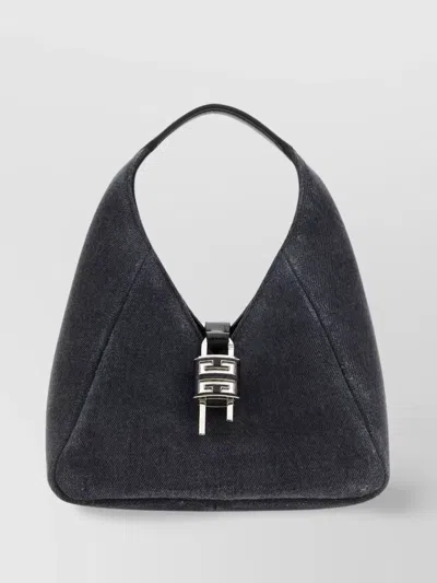 Givenchy G-hobo Mini Bag In Black Washed Denim