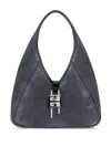 Givenchy Mini G-hobo Denim Shoulder Bag In Black