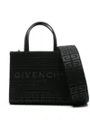 Givenchy Structured Black Mini G-tote Bag With Embroidered Monogram In Black