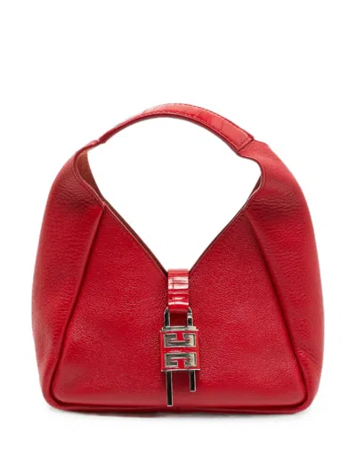 Pre-owned Givenchy Mini G-hobo Alligator-embossed Handbag In Red