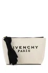 Givenchy Mini Ivory Canvas Pouch Handbag In White