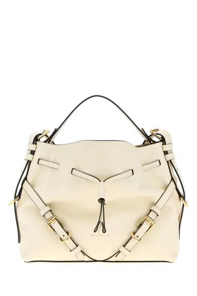 Givenchy Mini Ivory Leather Small Voyou Bucket Handbag In White
