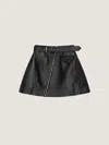 Givenchy Mini Jupe Biker En Cuir Nappa In Black