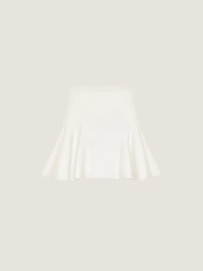 Givenchy Mini Jupe Évasée En Laine Et Viscose In White