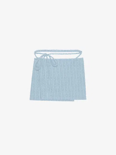 Givenchy Wrap Mini Skirt In 4g Cotton Towelling In Blue