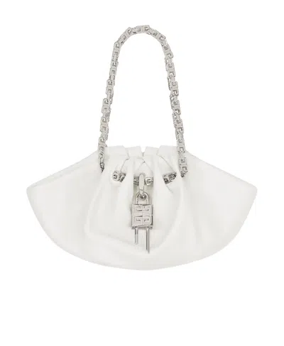 Givenchy Mini Kenny Neo Bag In Tumbled Leather In Ivory White