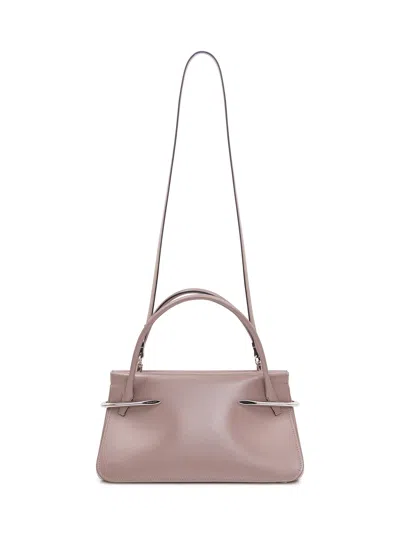 Givenchy Mini Leather Handbag With Metallic Detailing In Taupe