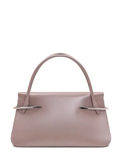 Givenchy Mini Leather Handbag With Metallic Detailing In Taupe
