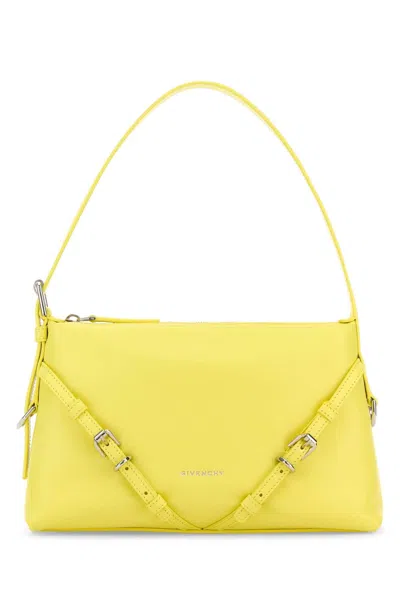Givenchy Mini Leather Voyou Shoulder Handbag In Yellow