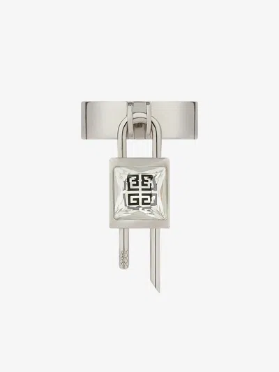 Givenchy Women's Mini Lock Ring In Metal With Crystal In Silvery