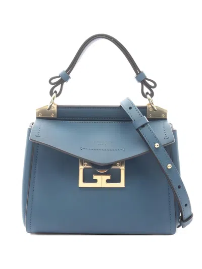 Pre-owned Givenchy Mini Mystic Leather Tote Bag In Blue