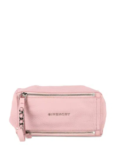 Pre-owned Givenchy Mini Pandora Dual-zip Leather Bag In Pink
