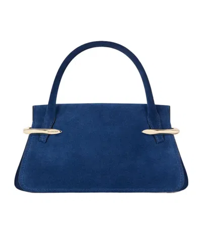 Givenchy Mini Pinch Bag In Suede Leather In Blue
