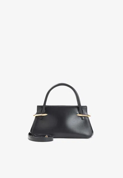 Givenchy Mini Pinch Leather Shoulder Bag In Black