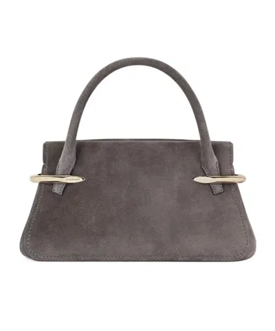 Givenchy Mini Pinch Suede Tote Bag In Dark Gray