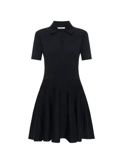 Givenchy Mini Polo Dress In Cotton And Silk In Black