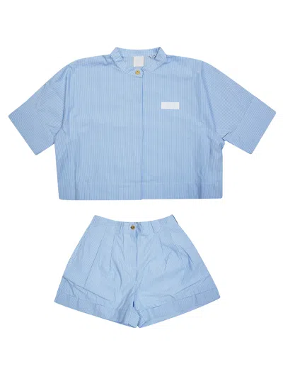 Givenchy Mini Set Shirt & Shorts Ensemble In Brown