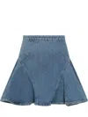 Givenchy Denim Flared Short A-line Skirt In Blue