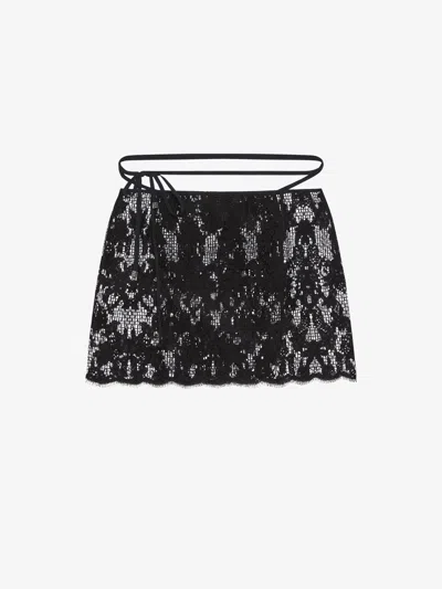Givenchy Mini Skirt In Lace In Black