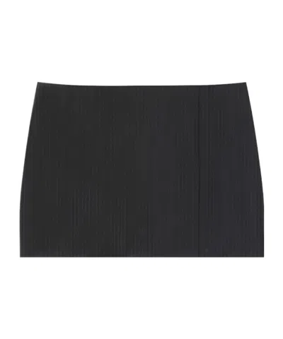 Givenchy Mini Striped Skirt In Wool In Dark Gray