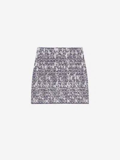 Givenchy Skirt In 4g Tweed With 4g Liquid Detail In Blue