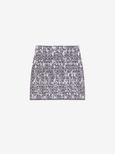Givenchy Skirt In 4g Tweed With 4g Liquid Detail In Blue