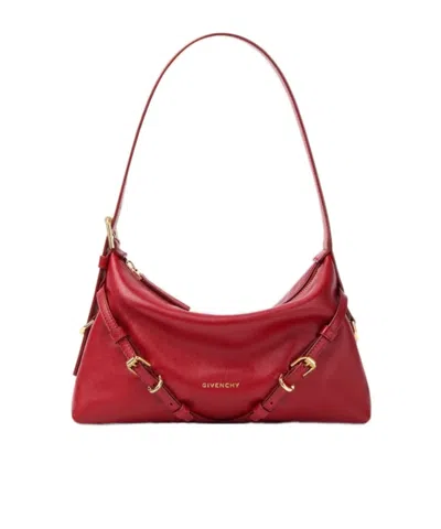 Givenchy Mini Voyou Bag In Shiny Leather In Red