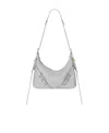 Givenchy Mini Voyou Grey Shoulder Bag With Buckles Embellishment In Leather Woman In Gray