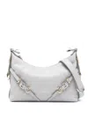 Givenchy Mini Voyou Grey Shoulder Bag With Buckles Embellishment In Leather Woman In Grey
