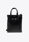 Givenchy Mini Voyou Grained Leather Tote Bag In Black