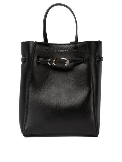 Givenchy Mini Voyou Leather Handbag In Black