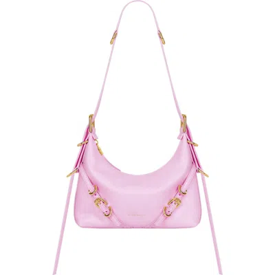 Givenchy Mini Voyou Leather Hobo In Silk Pink