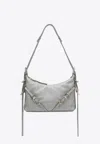 Givenchy Mini Voyou Grey Shoulder Bag With Buckles Embellishment In Leather Woman In Gray