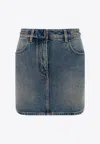 Givenchy Mini Skirt In Denim With Chain Details In Blue