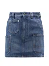 Givenchy Denim Skirt Featuring Belt Loops Pockets Stitching In Blue
