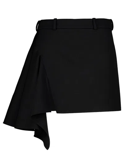 Givenchy Minigonna Con Spacco In Lana In Black