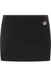 Givenchy Wool Mini Skirt With 4g In Black