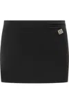 Givenchy Wool Mini Skirt With 4g In Black