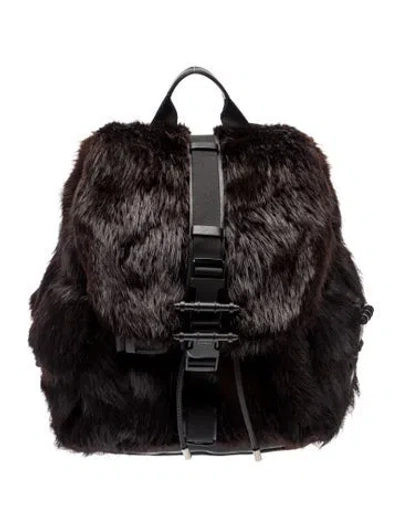 Pre-owned Givenchy Mink Backpack In Black
