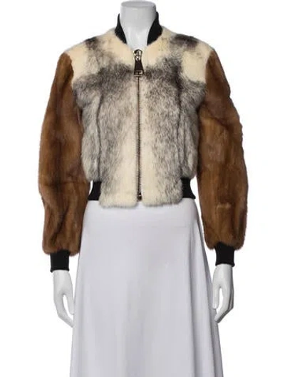 Pre-owned Givenchy Mink Patterned Bomber Jacket In Neutrals